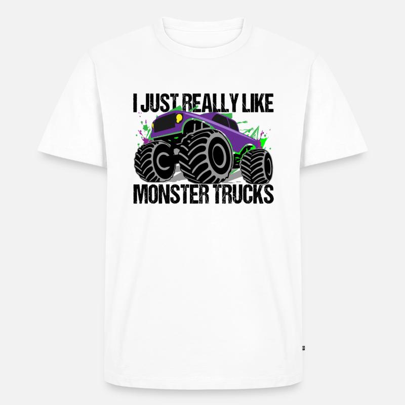 Monstertruck Farbexplosion Dynamik - Männer Premium Bio T-Shirt - Weiß