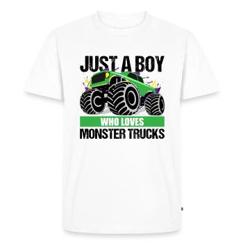 Boys Monster Truck Passion Gift - Men's Premium Organic T-Shirt - white - Front - Nico (187cm)