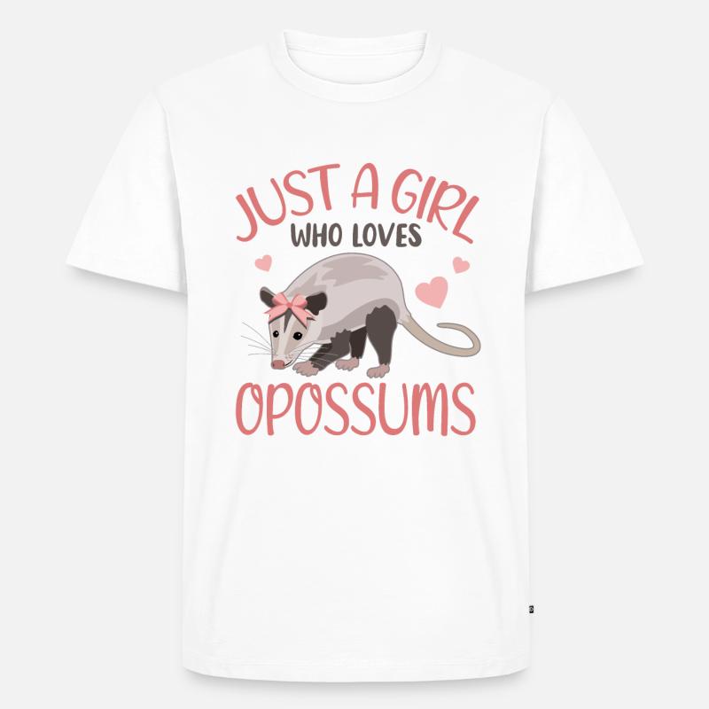 Opossum Herzchen Mädchen Geschenkidee - Männer Premium Bio T-Shirt - Weiß