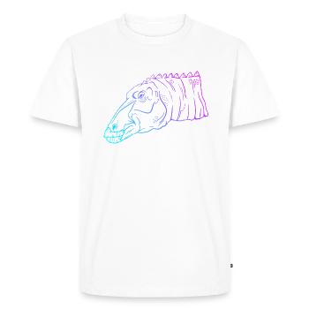 Neon Dino Geometry Art Gift - Men's Premium Organic T-Shirt - white - Front - Nico (187cm)