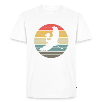 Crane Contour Sunset Nature Fan - Men's Premium Organic T-Shirt - white - Front - Nico (187cm)
