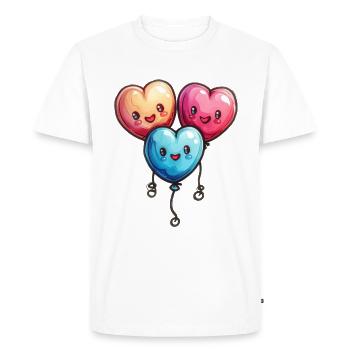 Balloon hearts also for children and birthdays - Men's Premium Organic T-Shirt - white - Front - Nico (187cm)