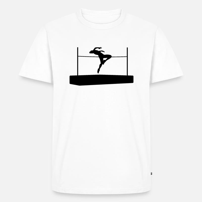 Hochsprung Athlet Sprung Dynamik Geschenk - Männer Premium Bio T-Shirt - Weiß