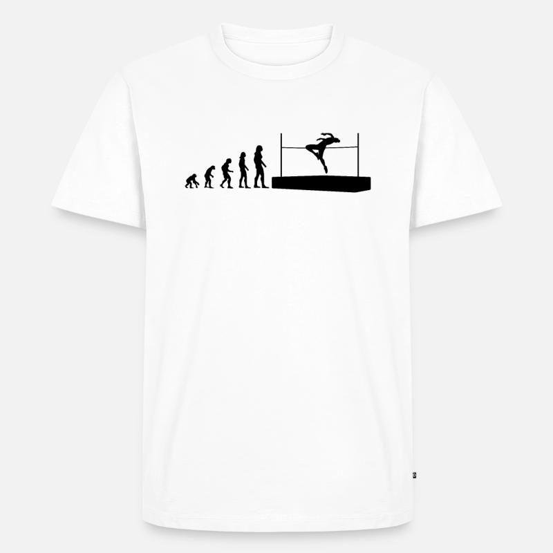 Evolution Hochsprung Athlet Geschenk - Männer Premium Bio T-Shirt - Weiß