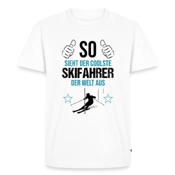 World's Best Skier Look Gift - Men's Premium Organic T-Shirt - white - Front - Nico (187cm)