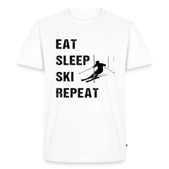 Cycle de vie du ski de slalom - T-shirt Premium bio Homme - blanc - Devant - Nico (187cm)