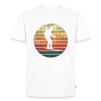 Coucher de soleil sur Ski cadeau - T-shirt Premium bio Homme - blanc - Devant - Nico (187cm)