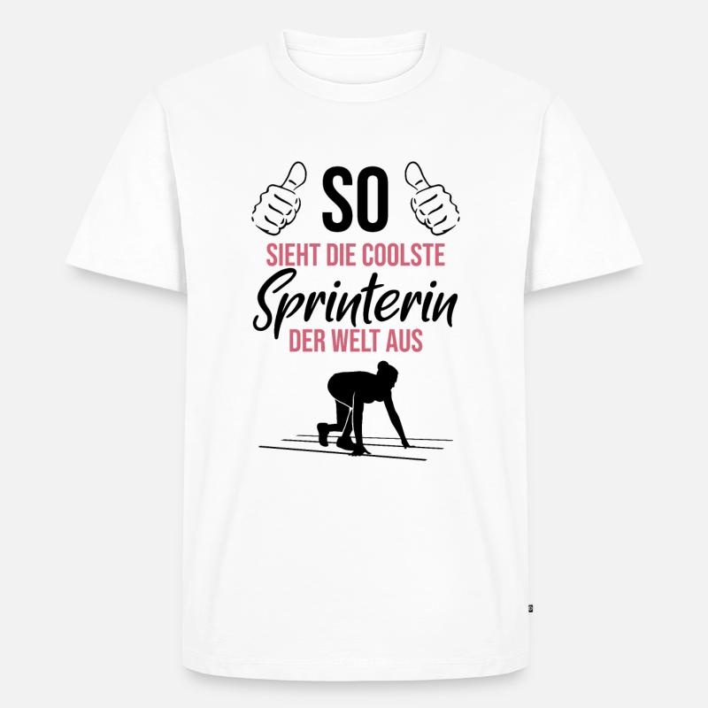 Die coolste Sprinterin der Welt - Männer Premium Bio T-Shirt - Weiß
