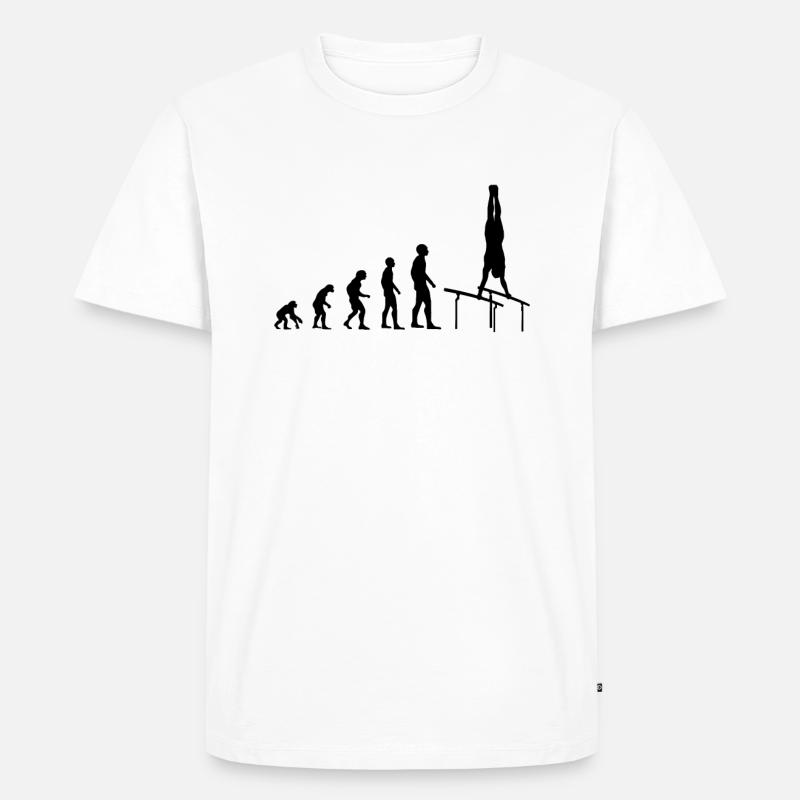 Evolution zum Turner - Geschenk - Männer Premium Bio T-Shirt - Weiß