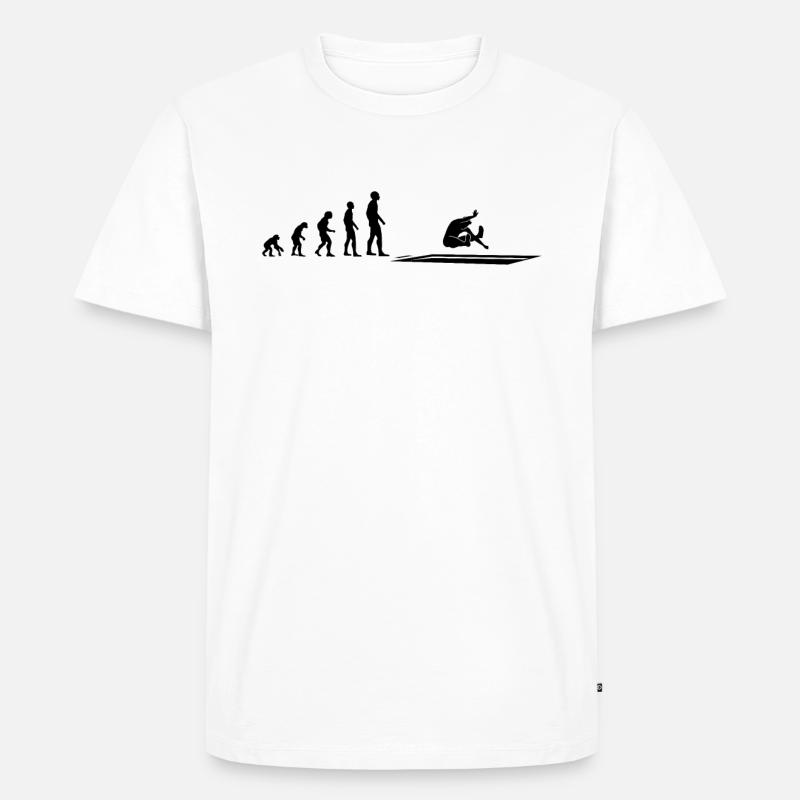 Evolution Weitsprung Athlet - Geschenk - Männer Premium Bio T-Shirt - Weiß