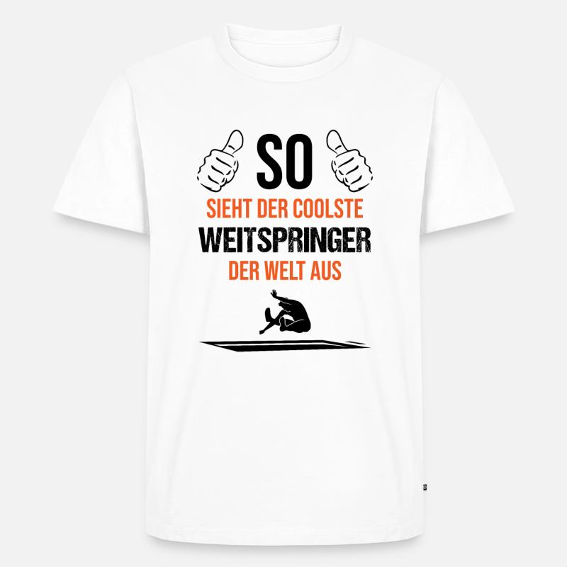 Weltbester Weitspringer Coolness Geschenk - Männer Premium Bio T-Shirt - Weiß