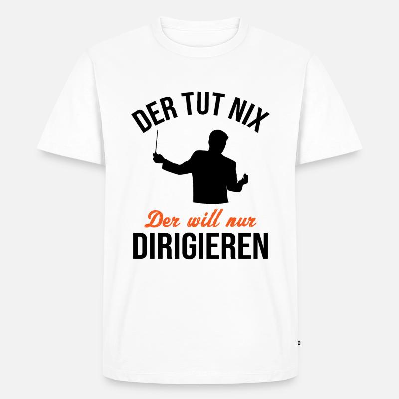 Harmloser Dirigent - Witziges Geschenk - Männer Premium Bio T-Shirt - Weiß