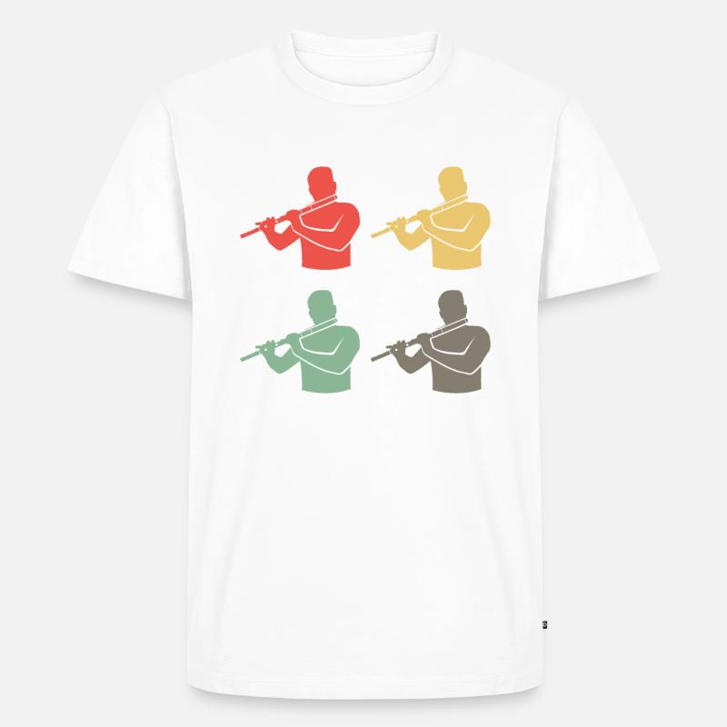 Querflöten Ensemble Bunte Harmonie - Männer Premium Bio T-Shirt - Weiß