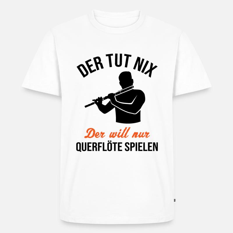 Harmloser Querflötenspieler Witz - Männer Premium Bio T-Shirt - Weiß