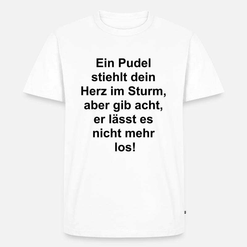 Herz-Pudel-Geschenk - Männer Premium Bio T-Shirt - Weiß