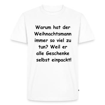 Désordre d’emballage cadeau - T-shirt Premium bio Homme - blanc - Devant - Nico (187cm)