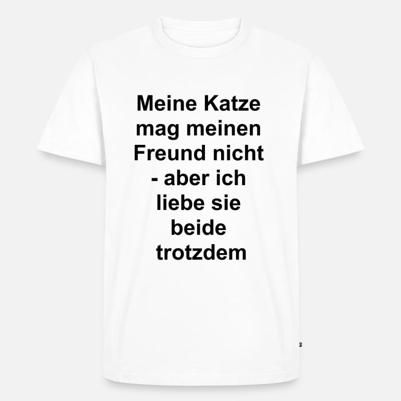 Katzen-Freund-Geschenk - Männer Premium Bio T-Shirt - Weiß