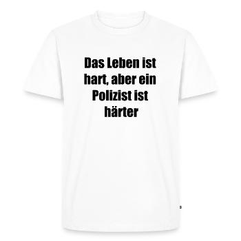 Mug for police officers - Men's Premium Organic T-Shirt - white - Front - Nico (187cm)
