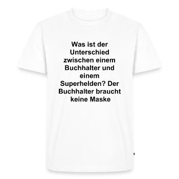 Accountant Hero Gift - Men's Premium Organic T-Shirt - white - Front - Nico (187cm)