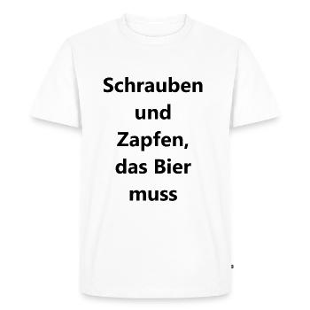 Cadeau d’atelier personnalisé - T-shirt Premium bio Homme - blanc - Devant - Nico (187cm)