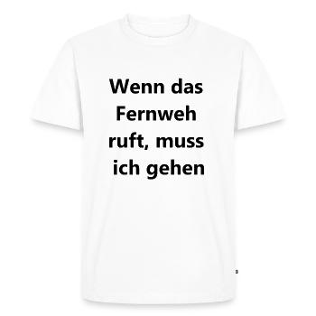 Bon de voyage cadeau - T-shirt Premium bio Homme - blanc - Devant - Nico (187cm)