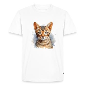 Chat du Bengale - T-shirt Premium bio Homme - blanc - Devant - Nico (187cm)