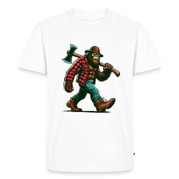 Lumberjack Forester Bigfoot - Men's Premium Organic T-Shirt - white - Front - Nico (187cm)