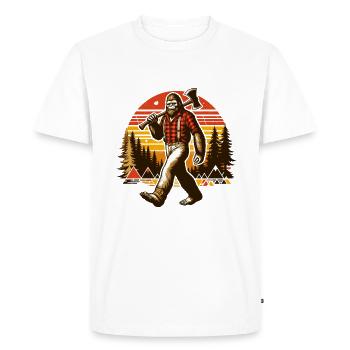 Lumberjack Forester Bigfoot - Men's Premium Organic T-Shirt - white - Front - Nico (187cm)