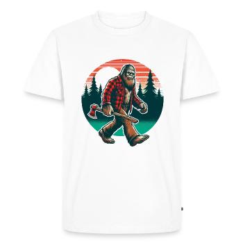 Lumberjack Forester Bigfoot - Men's Premium Organic T-Shirt - white - Front - Nico (187cm)