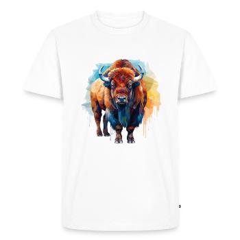 Bison - Men's Premium Organic T-Shirt - white - Front - Nico (187cm)