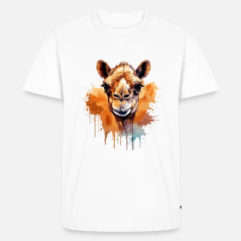 Kamel Kamelkopf - Männer Premium Bio T-Shirt - Weiß