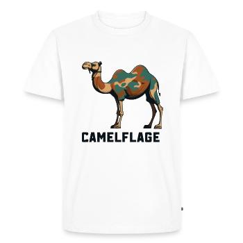 Camelflage Chameau Dictons drôles Animaux - T-shirt Premium bio Homme - blanc - Devant - Nico (187cm)
