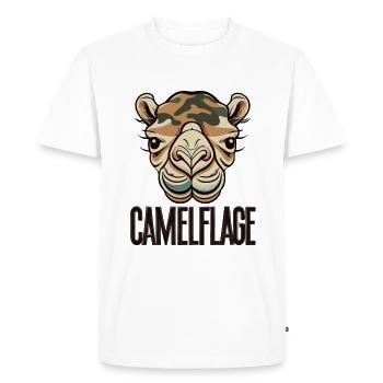Camelflage Chameau Dictons drôles Animaux - T-shirt Premium bio Homme - blanc - Devant - Nico (187cm)