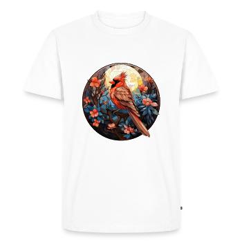 Red Cardinal Vogel - Men's Premium Organic T-Shirt - white - Front - Nico (187cm)