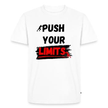 Push Your Limits - Motivational T-Shirt - Men's Premium Organic T-Shirt - white - Front - Nico (187cm)
