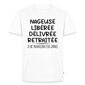 Nageuse célèbre sa retraite avec humour cadeau - T-shirt Premium bio Homme - blanc - Devant - Nico (187cm)
