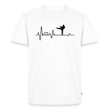 Karaté Karatéka Heartbeat Karaté Fighter Cadeau - T-shirt Premium bio Homme - blanc - Devant - Nico (187cm)