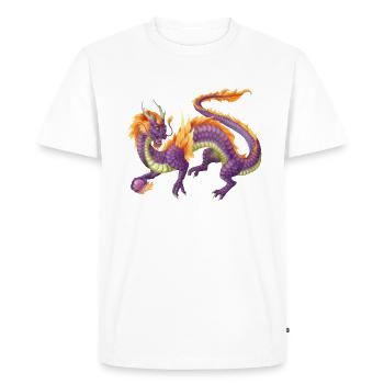 Asiatischer Drache lila - Men's Premium Organic T-Shirt - white - Front - Nico (187cm)