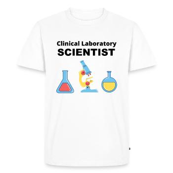 scientifique - T-shirt Premium bio Homme - blanc - Devant - Nico (187cm)