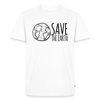 Save The Earth - Men's Premium Organic T-Shirt - white - Front - Nico (187cm)