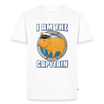 Je suis le capitaine du bateau Capytain - T-shirt Premium bio Homme - blanc - Devant - Nico (187cm)