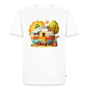 Camping is fun - Men's Premium Organic T-Shirt - white - Front - Nico (187cm)