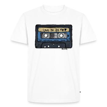80´s Mix - Kassette mit den Love The 80s Tracks - Männer Premium Bio T-Shirt - Weiß - Vorne - Nico (187cm)