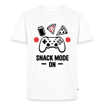 Snack & Play Gaming Design - Men's Premium Organic T-Shirt - white - Front - Nico (187cm)