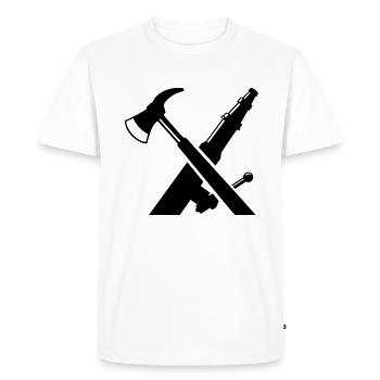sapeur-pompier axe pompier pompiers - T-shirt Premium bio Homme - blanc - Devant - Nico (187cm)