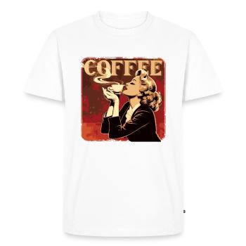 Le café blond espresso est l’amour du café - T-shirt Premium bio Homme - blanc - Devant - Nico (187cm)