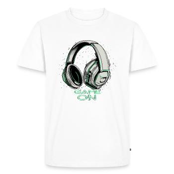 Game on - zocken - Men's Premium Organic T-Shirt - white - Front - Nico (187cm)