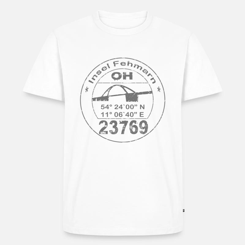 Fehmarn Stempel - Männer Premium Bio T-Shirt - Weiß