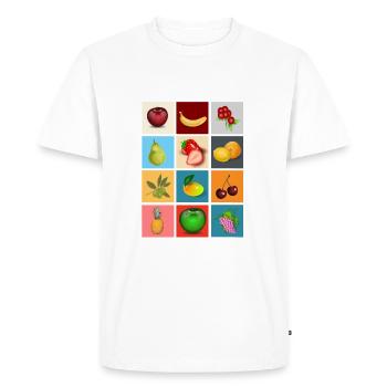 fruits - T-shirt Premium bio Homme - blanc - Devant - Nico (187cm)