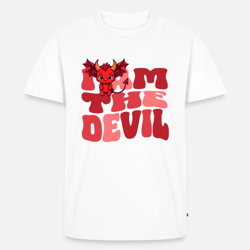 Teufel Devil böse Hausdrachen Ehefrau - Männer Premium Bio T-Shirt - Weiß